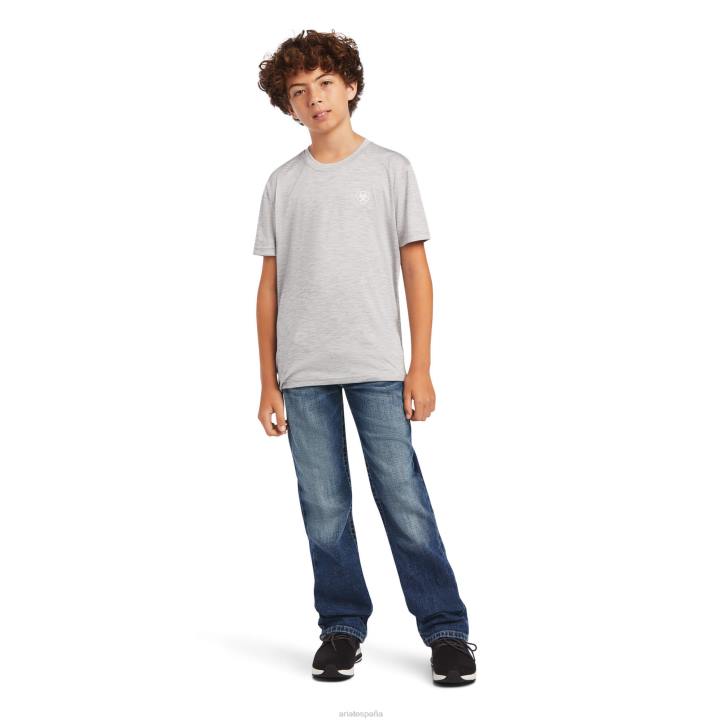 camiseta patriótica del cargador Ariat niños eco gris ropa 044J4002