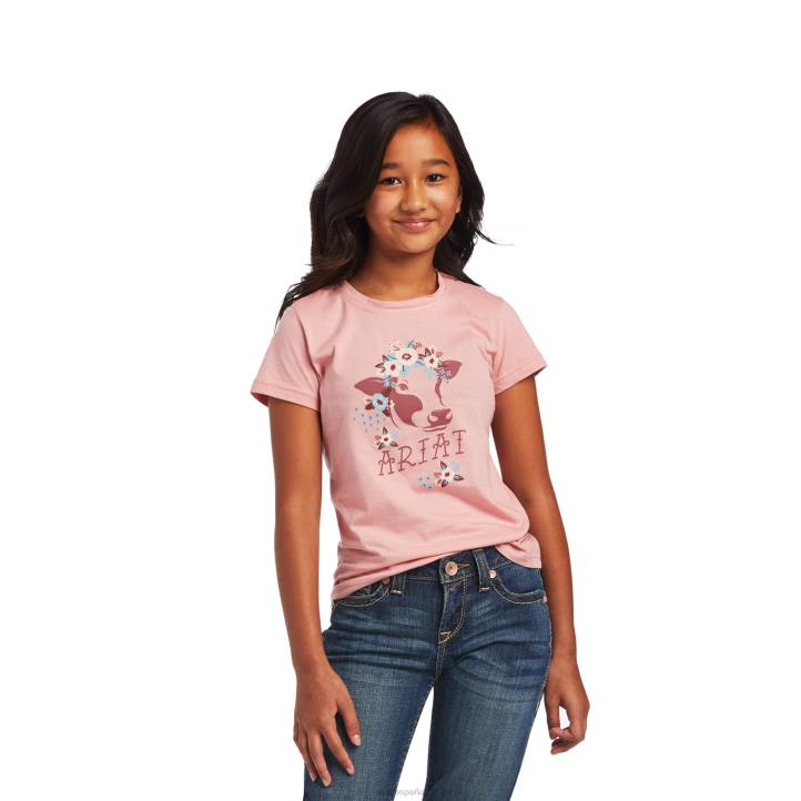 camiseta real moo-chacha Ariat niños rosa nupcial ropa 044J4000