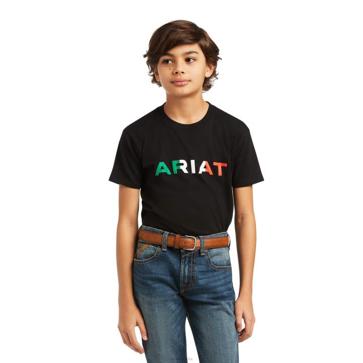 camiseta viva mexico Ariat niños negro ropa 044J4005