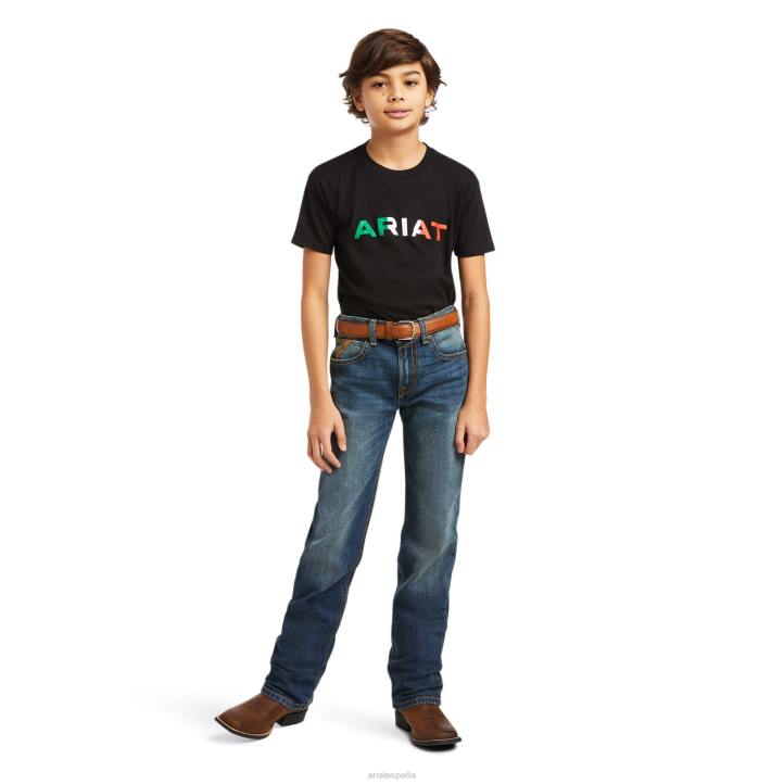 camiseta viva mexico Ariat niños negro ropa 044J4005