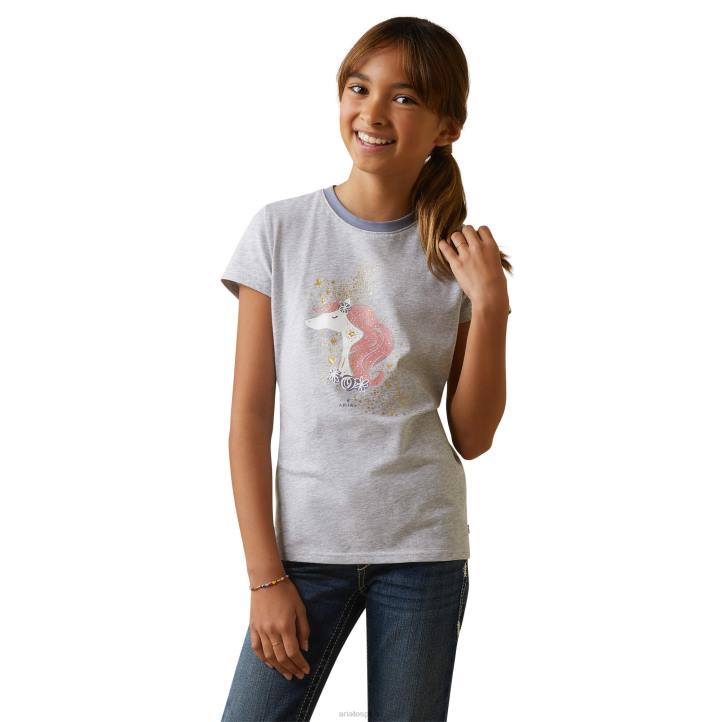 imagina camiseta Ariat niños cuero gris ropa 044J4060