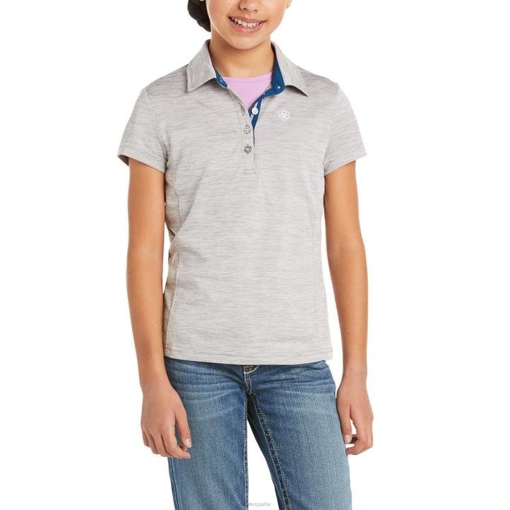 laguna polo Ariat niños cuero gris ropa 044J4052