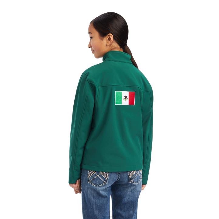 nueva chaqueta softshell del equipo mexico Ariat niños verdes ropa 044J4128