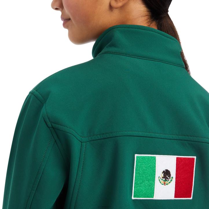 nueva chaqueta softshell del equipo mexico Ariat niños verdes ropa 044J4128