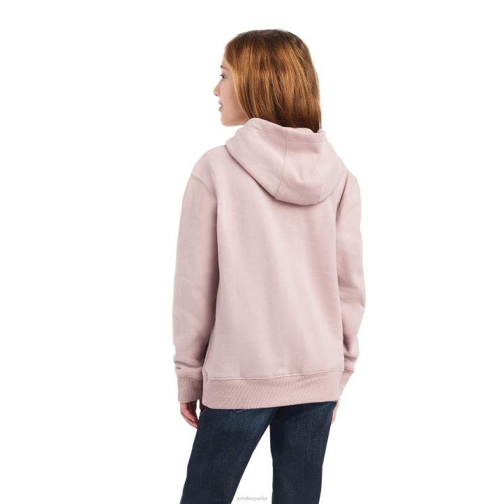 sudadera con capucha y logo con brillo real Ariat niños nostalgia rosa brezo ropa 044J4117