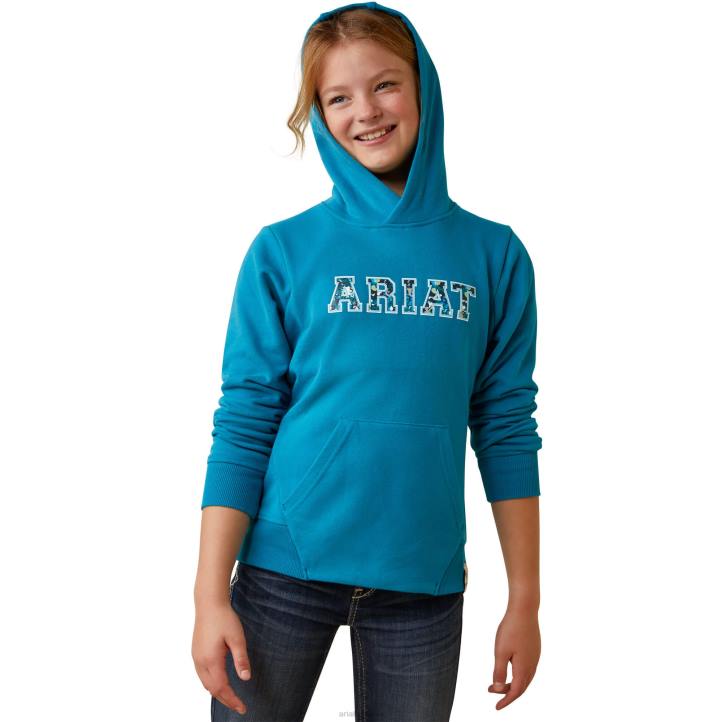 sudadera con logo 3d 2.0 Ariat niños mosaico azul ropa 044J3701