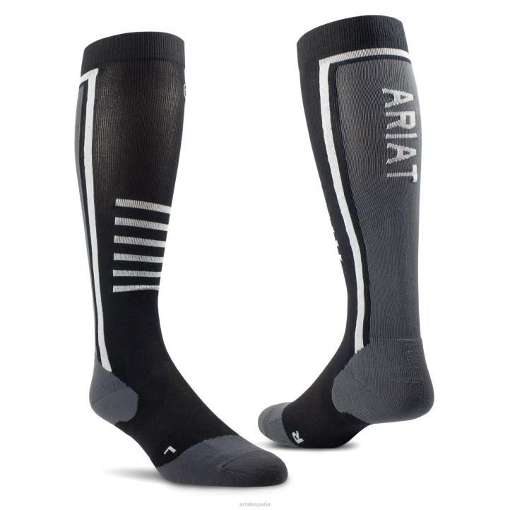 calcetines de rendimiento delgados Ariat unisexo negro/aguanieve accesorios 044J2046